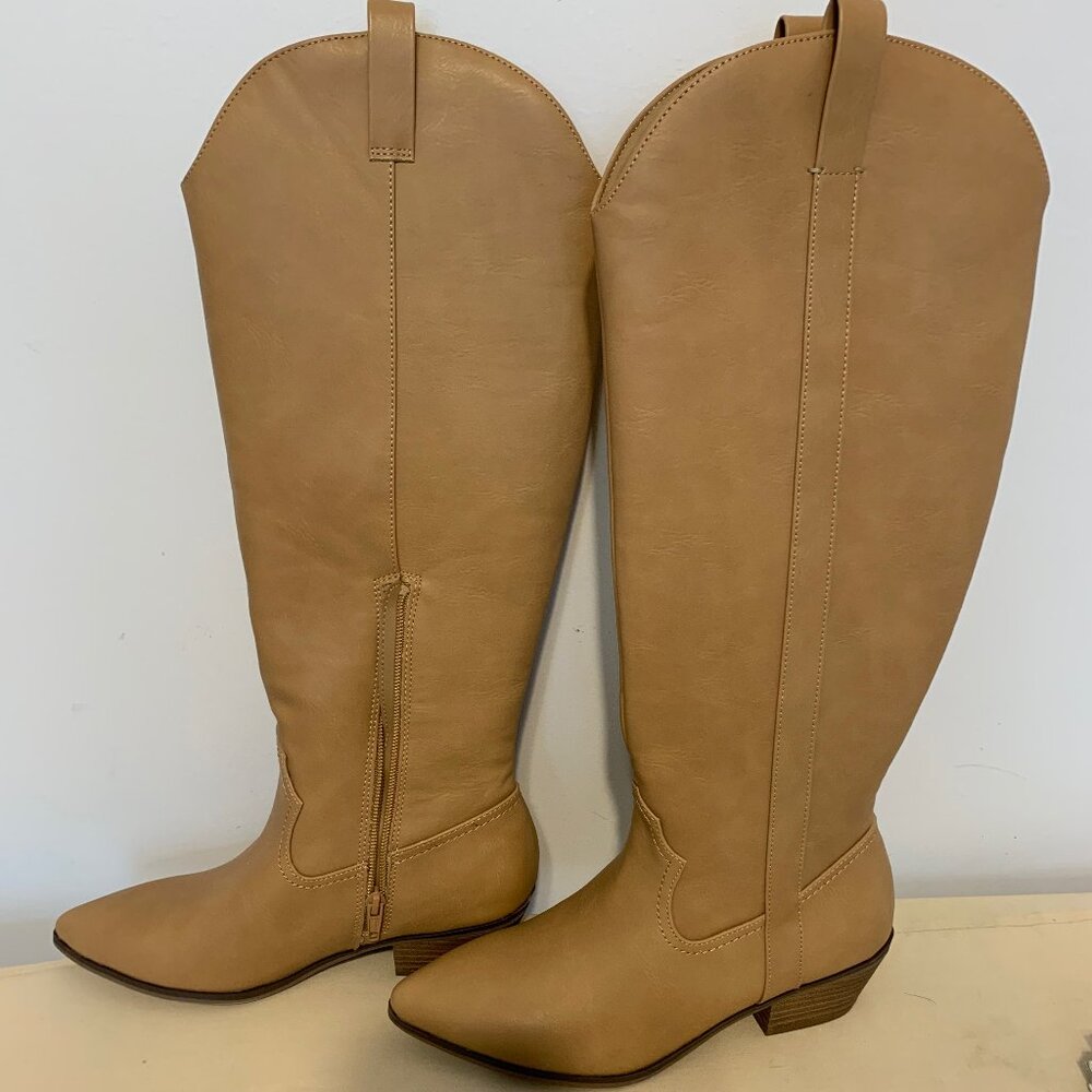 UNIVERSAL THREAD LIGHT BROWN PULL ON BOOTS SIZE 8 NWT